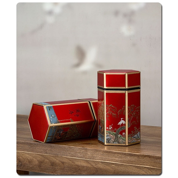 Hộp đựng trà lục giác, bằng thép cao cấp - HVL TEA
