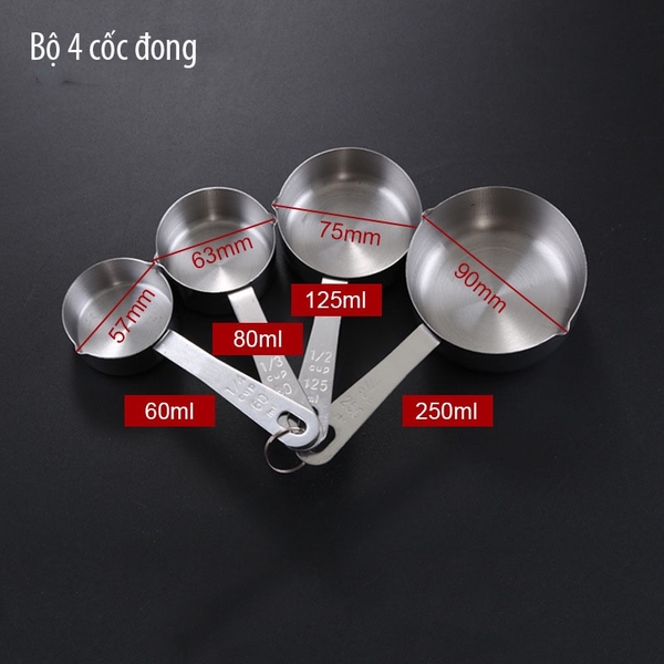 Bộ cup đong, thìa đong định lượng thành phẩm làm bánh - HVL TEA