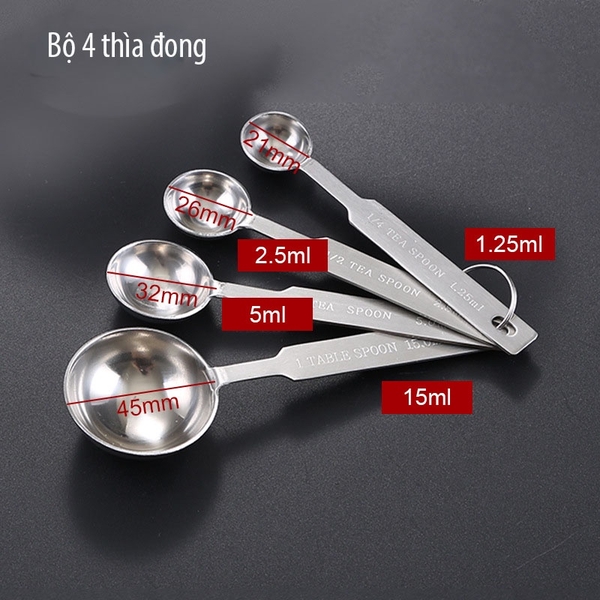 Bộ cup đong, thìa đong định lượng thành phẩm làm bánh - HVL TEA