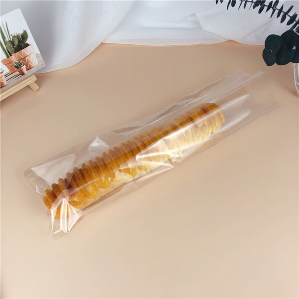 Túi đựng bánh mỳ dài trong suốt có dây buộc kim loại