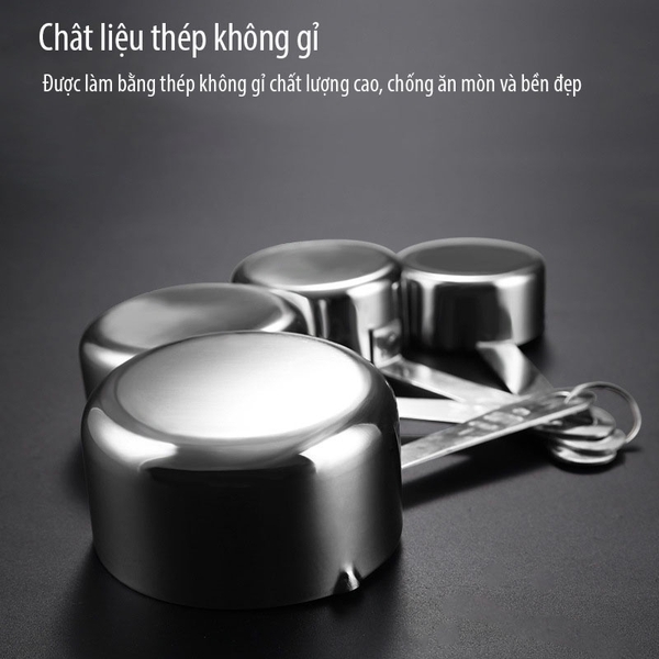 Bộ cup đong, thìa đong định lượng thành phẩm làm bánh - HVL TEA
