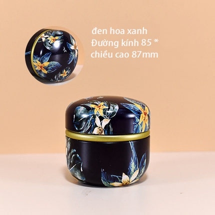Hộp thiếc đựng trà, quà bánh kẹo, hình cầu, phong cách nhật bản họa tiết đa sắc - HVL TEA