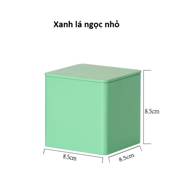 Hộp thiếc đựng trà hình hộp vuông, nhiều màu - HVL TEA