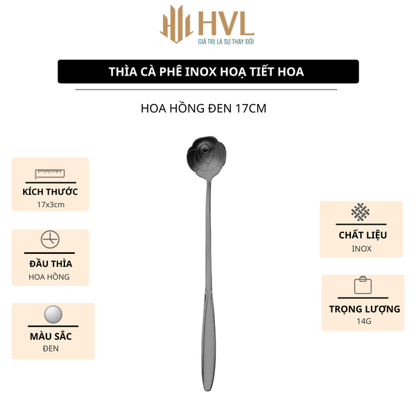 Thìa cà phê Inox hoạ tiết hoa