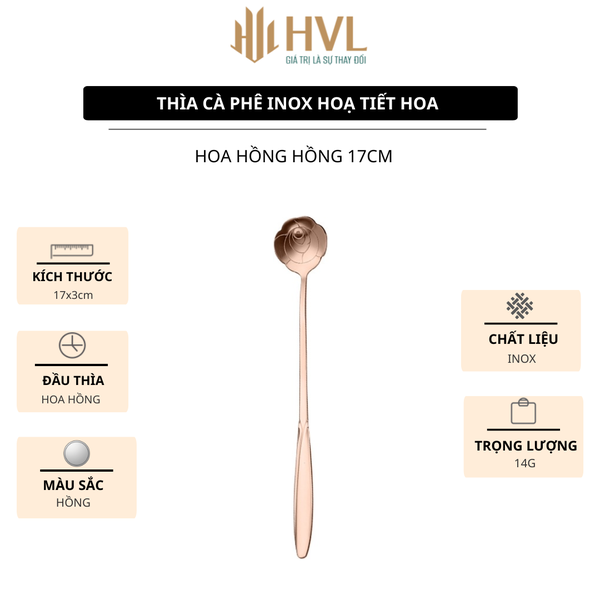 Thìa cà phê Inox hoạ tiết hoa