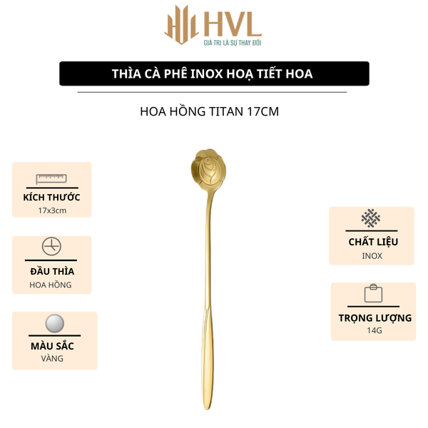 Thìa cà phê Inox hoạ tiết hoa