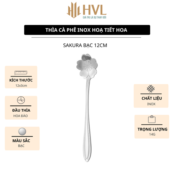 Thìa cà phê Inox hoạ tiết hoa