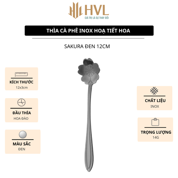 Thìa cà phê Inox hoạ tiết hoa