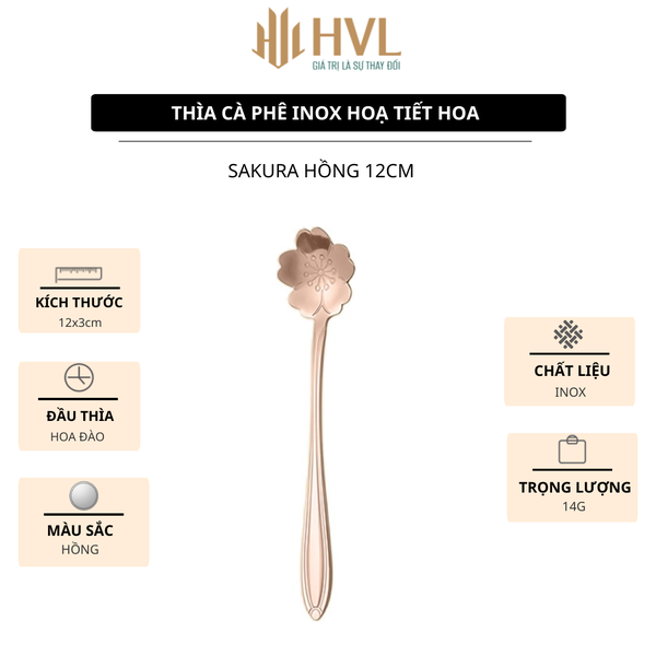 Thìa cà phê Inox hoạ tiết hoa