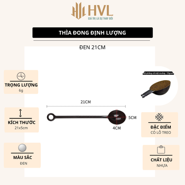 Thìa đong nâu múc bột, múc sốt hoa quả - muỗng đong nâu định lượng 10/15 gram - HVL TEA