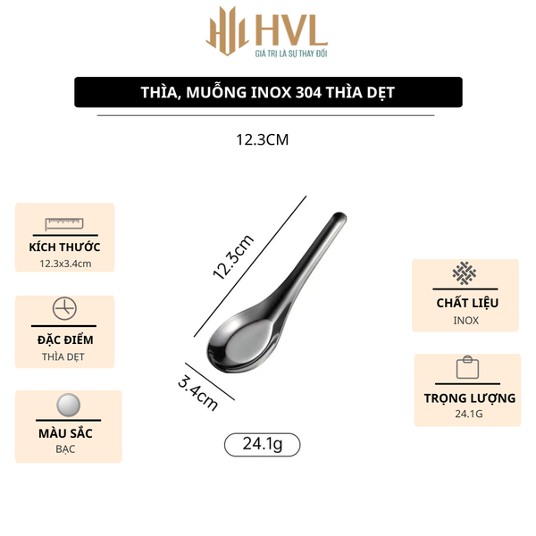 Thìa, muỗng inox tay cầm ngắn đầu tròn