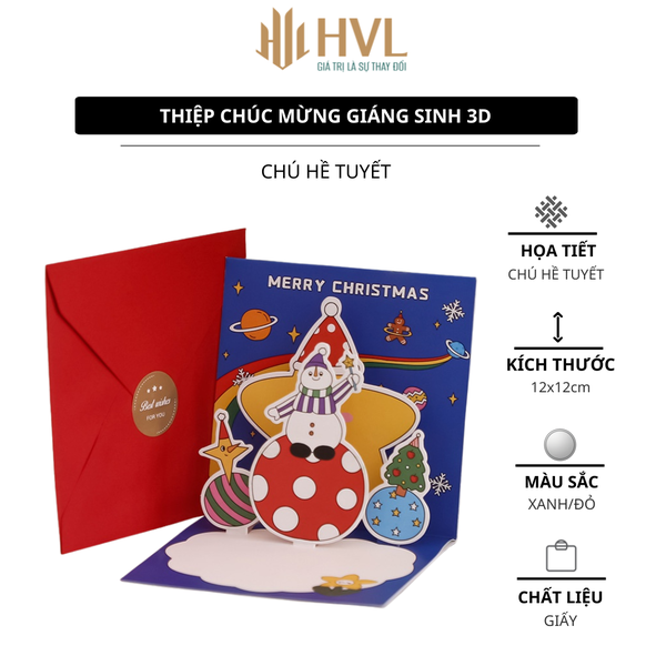 Thiệp chúc mừng Giáng Sinh 3D
