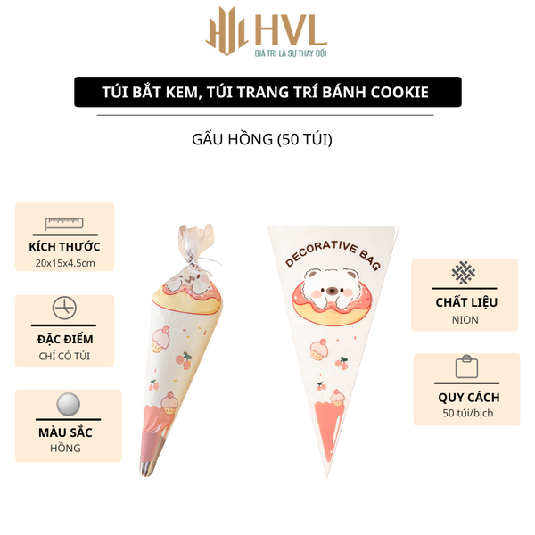 Túi bắt kem, túi trang trí bánh cookie hoạ tiết