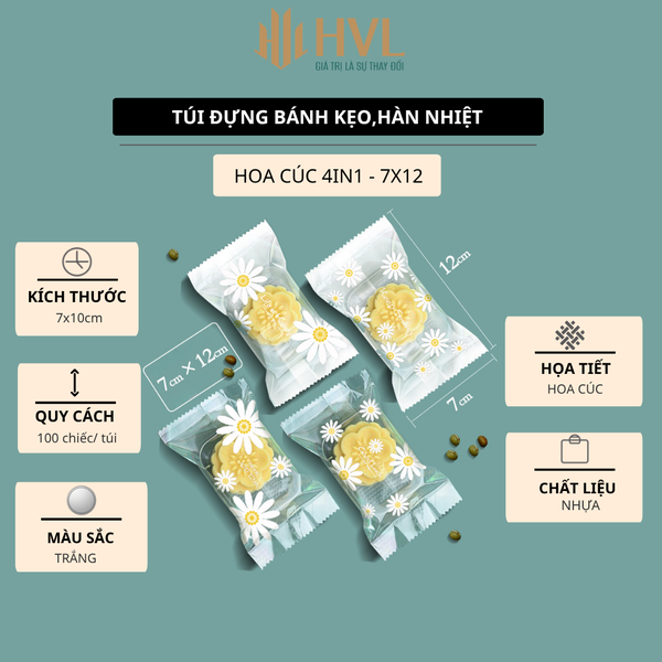 Túi đựng bánh kẹo thanh rong biển hàn miệng đựng bánh kẹo trắng mờ, kích thước 7x12- bao bì bánh kẹo - VUA BAO BÌ