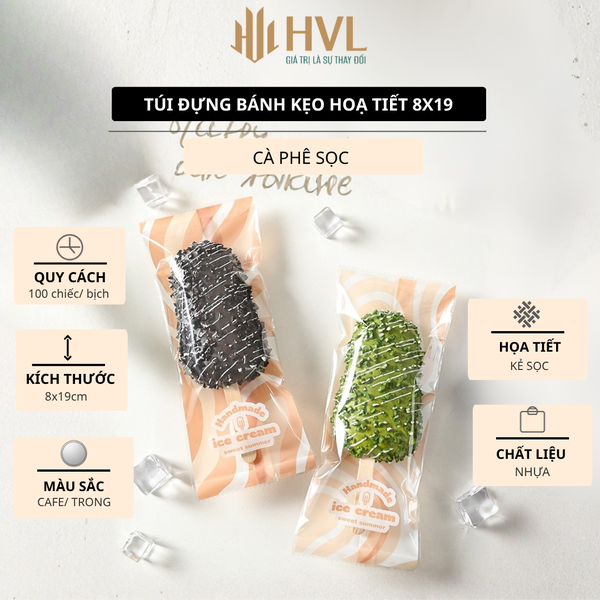 Túi đựng bánh kẹo hoạ tiết 8x19
