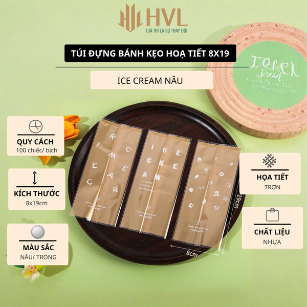 Túi đựng bánh kẹo hoạ tiết 8x19