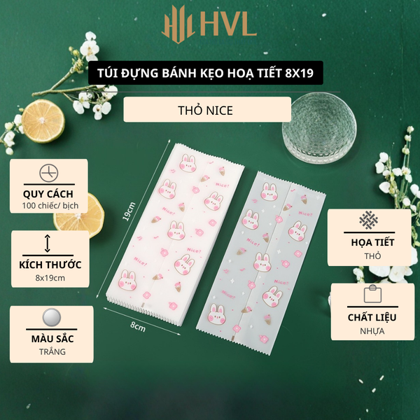 Túi đựng bánh kẹo hoạ tiết 8x19