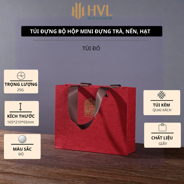 Túi đựng bộ 2,3,4,6 hộp mini đựng trà, nến bằng thiếc nhiều màu sắc - HVL TEA