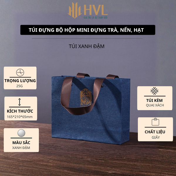 Túi đựng bộ 2,3,4,6 hộp mini đựng trà, nến bằng thiếc nhiều màu sắc - HVL TEA