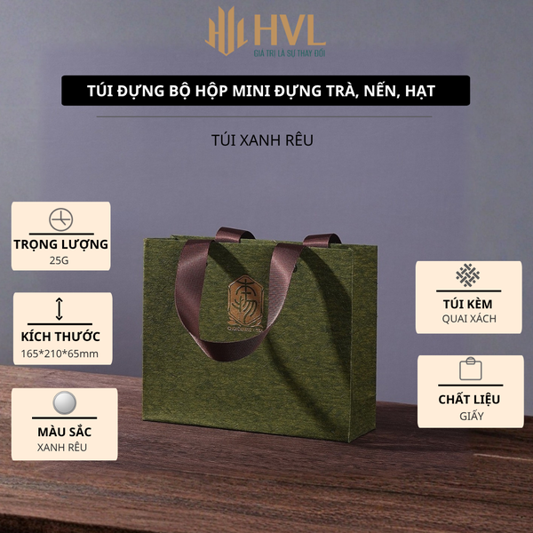 Túi đựng bộ 2,3,4,6 hộp mini đựng trà, nến bằng thiếc nhiều màu sắc - HVL TEA