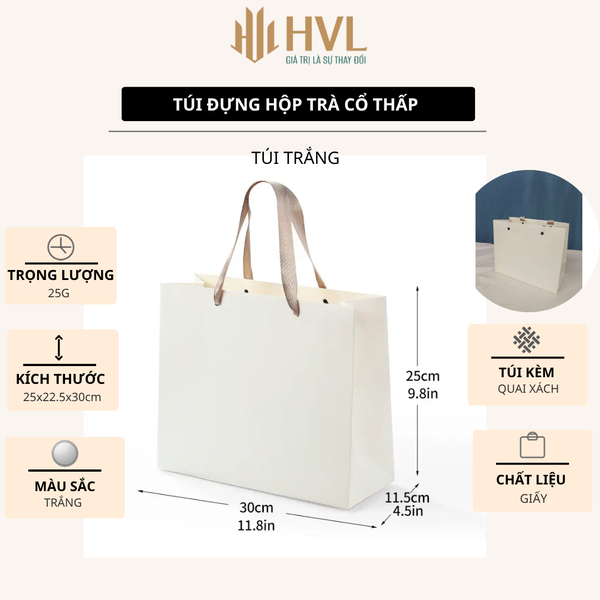 [Mã SGBAU30 ] Hộp trà thiếc vuông cổ thấp - HVL TEA