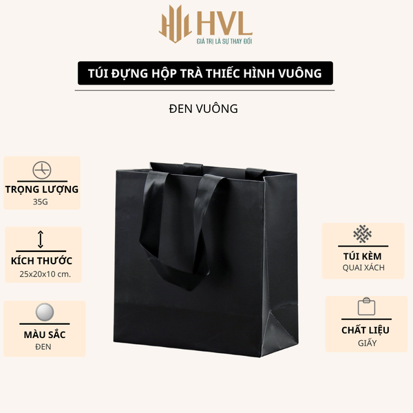 Hộp thiếc đựng trà hình hộp vuông, nhiều màu - HVL TEA