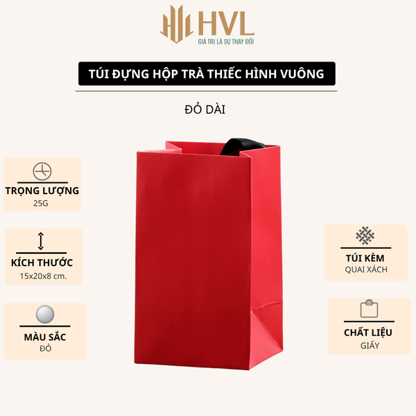 Hộp thiếc đựng trà hình hộp vuông, nhiều màu - HVL TEA