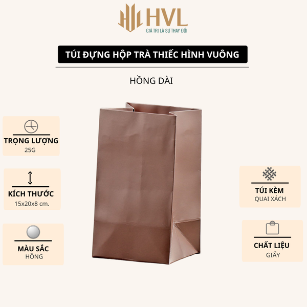 Hộp thiếc đựng trà hình hộp vuông, nhiều màu - HVL TEA