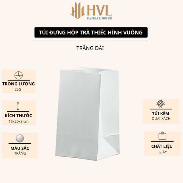 Hộp thiếc đựng trà hình hộp vuông, nhiều màu - HVL TEA