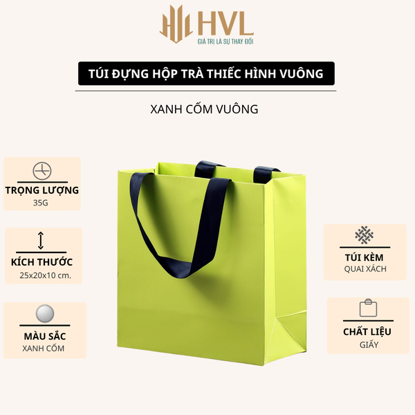 Hộp thiếc đựng trà hình hộp vuông, nhiều màu - HVL TEA