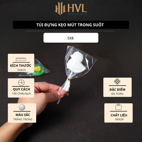 Túi đựng bánh Kẹo Trong Suốt, Nhiều Kích Thước
