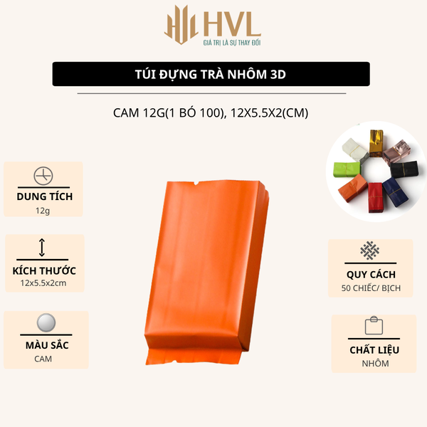 Túi nhôm 3D đựng trà, túi hút chân không niêm phong