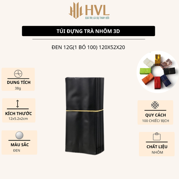 Túi nhôm 3D đựng trà, túi hút chân không niêm phong