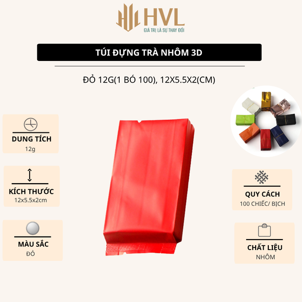 Túi nhôm 3D đựng trà, túi hút chân không niêm phong
