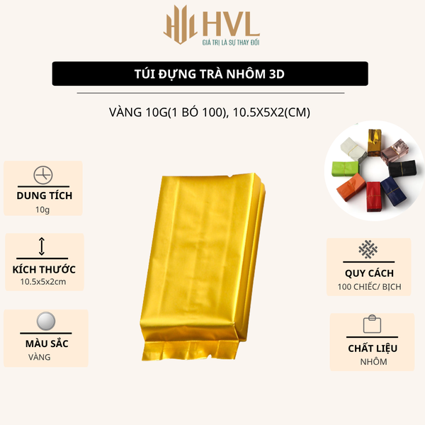 Túi nhôm 3D đựng trà, túi hút chân không niêm phong