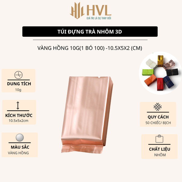 Túi nhôm 3D đựng trà, túi hút chân không niêm phong
