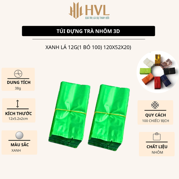 Túi nhôm 3D đựng trà, túi hút chân không niêm phong