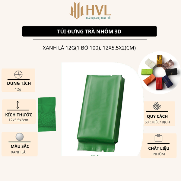 Túi nhôm 3D đựng trà, túi hút chân không niêm phong