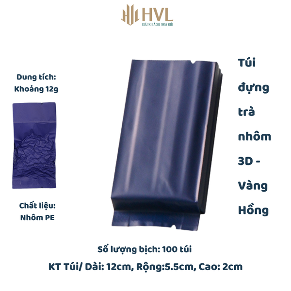 Túi nhôm 3D đựng trà, túi hút chân không niêm phong