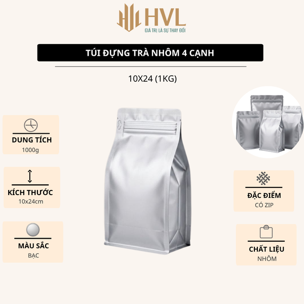 Túi nhôm 3D đựng trà, túi hút chân không niêm phong