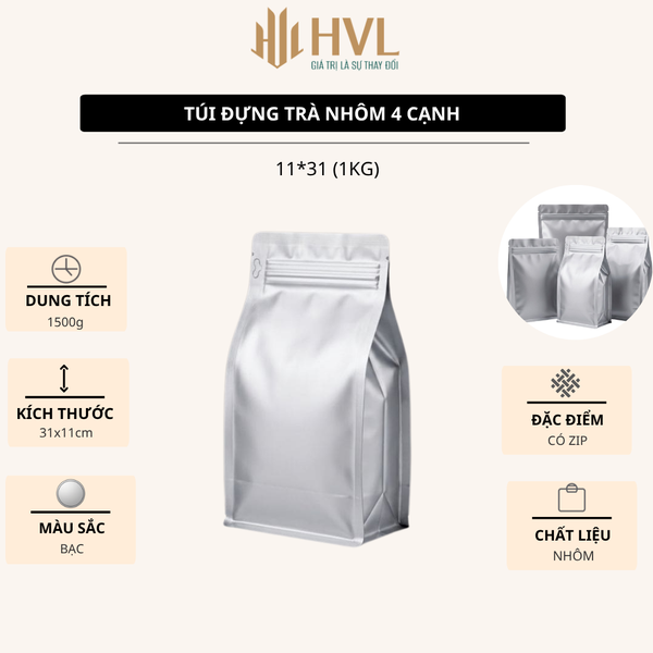Túi nhôm 3D đựng trà, túi hút chân không niêm phong