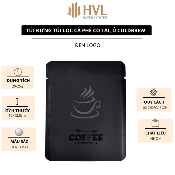 Túi đựng cà phê bằng nhôm, hàn nhiệt, có mép xé  - HVL TEA