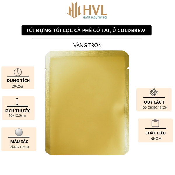 Túi đựng cà phê bằng nhôm, hàn nhiệt, có mép xé  - HVL TEA