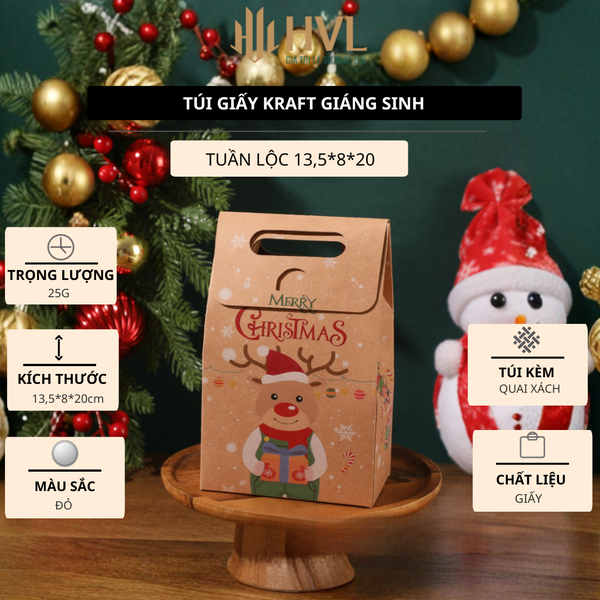 Túi giấy Kraft Giáng Sinh