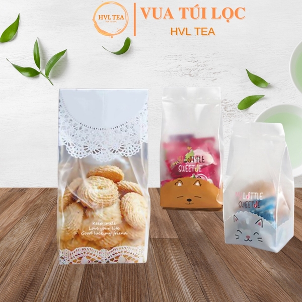 Túi đựng bánh quy trong suốt, túi đựng snack bánh dứa (50 túi/sp)- VUA BAO BI