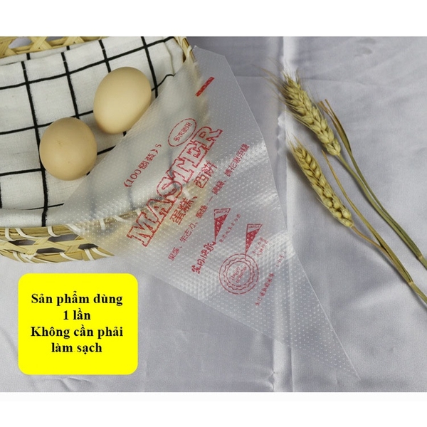 Túi bắt kem nilon, túi trang trí bánh cookie, dụng cụ làm bánh, (100 túi/sp) - VUA BAO BÌ