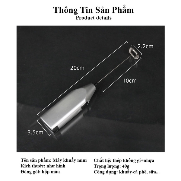 Máy khuấy mini tạo bọt, đánh cafe, đánh sữa tạo bọt di động cầm tay - HVL TEA