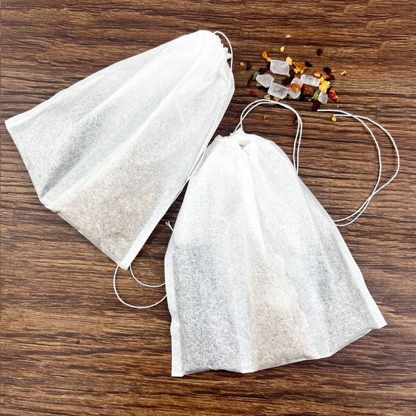 Combo 100 Túi lọc chia ngăn đựng thảo dược, gia vị, thiết kế có dây buộc - HVL