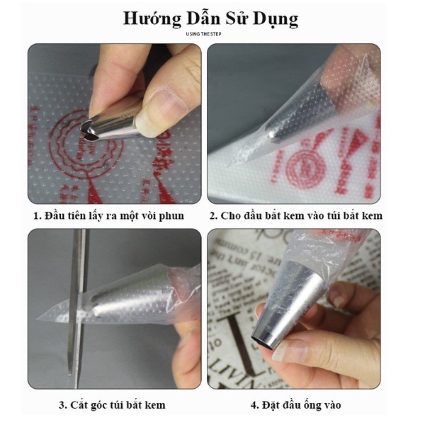 Túi bắt kem nilon, túi trang trí bánh cookie, dụng cụ làm bánh, (100 túi/sp) - VUA BAO BÌ