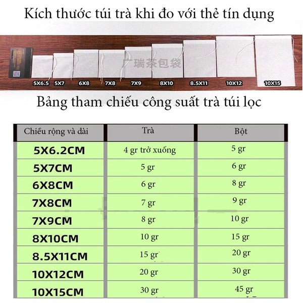 Combo 100 Túi lọc trà, thảo dược, cà phê bằng giấy có dây - HVL